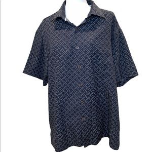 Nat Nast Men’s Button Down Silk Short Sleeve Shirt Size XL